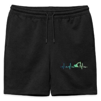 pelleteuse chantier battement de coeur pelleteuse - Short de survêtement homme premium - noir - Devant - AI Model Male 178 light (178cm)