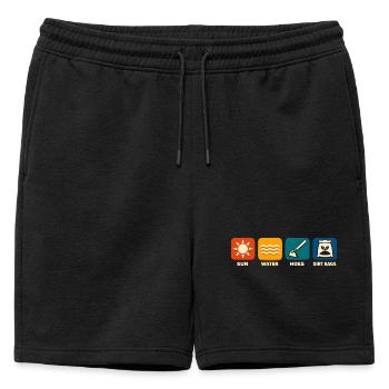 Sun Water Hacking Scrubber Funny Gardening - Mens' Premium Organic Sweatshorts - black - Front - AI Model Male 178 light (178cm)