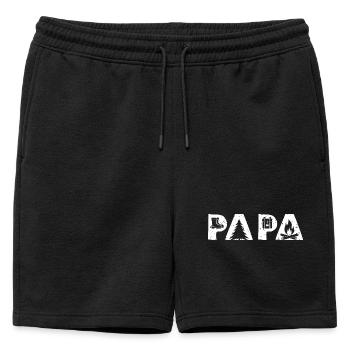 Camping Papa - Short de survêtement homme premium - noir - Devant - AI Model Male 178 light (178cm)