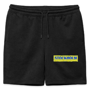 Lettres Stockholm Waves - Short de survêtement homme premium - noir - Devant - AI Model Male 178 light (178cm)