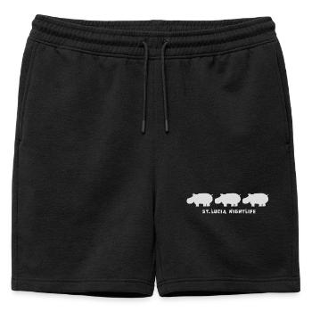 st.lucia_nightlife_2 - Short de survêtement homme premium - noir - Devant - AI Model Male 178 light (178cm)