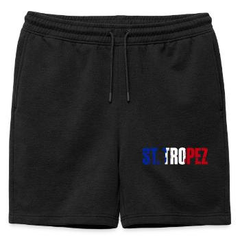 Saint-Tropez, France, Saint-Tropez - Short de survêtement homme premium - noir - Devant - AI Model Male 178 light (178cm)