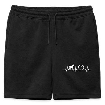 chevaux chevaux cavaliers battement de cœur - Short de survêtement homme premium - noir - Devant - AI Model Male 178 light (178cm)