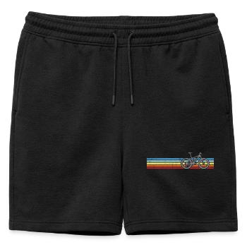 Bicyclette Rainbow Stripes - Short de survêtement homme premium - noir - Devant - AI Model Male 178 light (178cm)