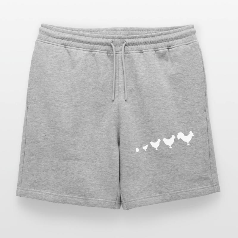 Evolution Farmer Chicken Rooster Funny Mens' Premium Organic Sweatshorts
