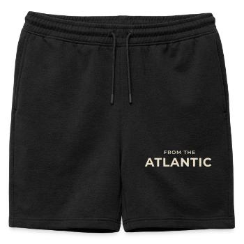 From the Atlantic Vintage Typography - Mens' Premium Organic Sweatshorts - black - Front - AI Model Male 178 light (178cm)