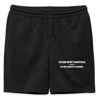Créatif, flexible au lieu de chaotique - Short de survêtement homme premium - noir - Devant - AI Model Male 178 light (178cm)
