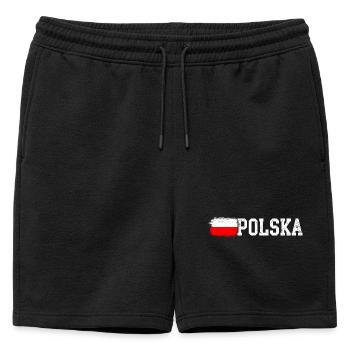 Drapeau de la Polska - Short de survêtement homme premium - noir - Devant - AI Model Male 178 light (178cm)