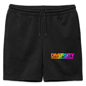 Typo Diversity Rainbow - Mens' Premium Organic Sweatshorts - black - Front - AI Model Male 178 light (178cm)