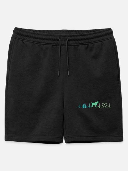 Goat heartbeat gift goats - Mens' Premium Organic Sweatshorts - black