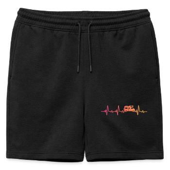Sunset Heartbeat Camping Motorhome - Mens' Premium Organic Sweatshorts - black - Front - AI Model Male 178 light (178cm)