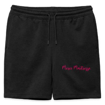 MISTRESS. THANK YOU. THANK YOU MISTRESS. MISTRESS - Mens' Premium Organic Sweatshorts - black - Front - AI Model Male 178 light (178cm)