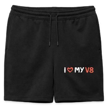 Car Love V8 - Musclecar Logo - Short de survêtement homme premium - noir - Devant - AI Model Male 178 light (178cm)