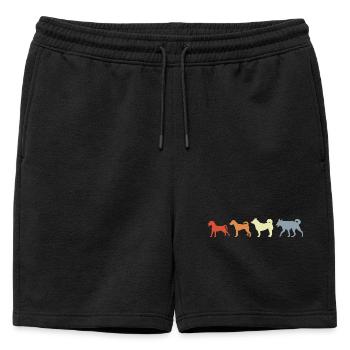 Évolution canine vintage - Short de survêtement homme premium - noir - Devant - AI Model Male 178 light (178cm)