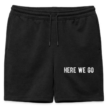 C’est parti pour le jour de match : design minimaliste - Short de survêtement homme premium - noir - Devant - AI Model Male 178 light (178cm)