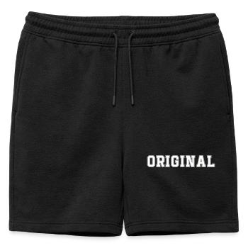 Original - Mens' Premium Organic Sweatshorts - black - Front - AI Model Male 178 light (178cm)
