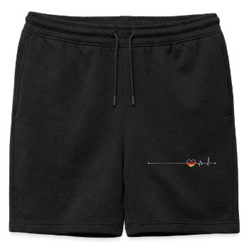 Heartbeat drapeau allemand - Short de survêtement homme premium - noir - Devant - AI Model Male 178 light (178cm)
