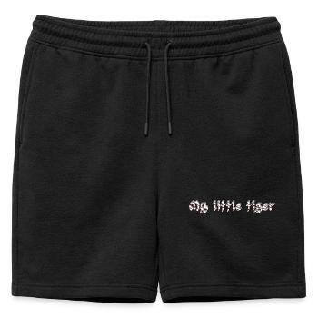 My Little Tiger Streifenmuster Katzenspruch - Männer Premium Organic Sweatshorts - Schwarz - Vorne - AI Model Male 178 light (178cm)