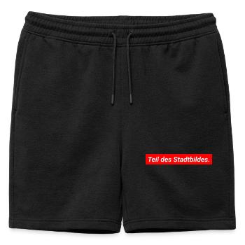 Partie de la déclaration Democracy Merz sur le paysage urbain - Short de survêtement homme premium - noir - Devant - AI Model Male 178 light (178cm)