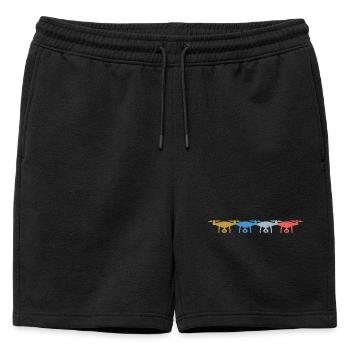 Drone Vintage Drones Rétro - Short de survêtement homme premium - noir - Devant - AI Model Male 178 light (178cm)