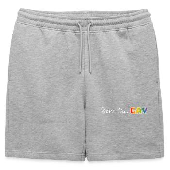 Rainbow born this gay | LGBT lgbtqi queer - Mens' Premium Organic Sweatshorts - heather grey - Front - AI Model Male 178 light (178cm)