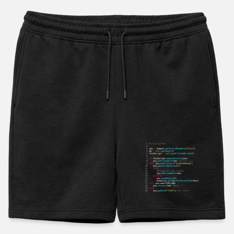 Sei mit Programmierern befreundet (in Python) - Männer Premium Organic Sweatshorts - Schwarz