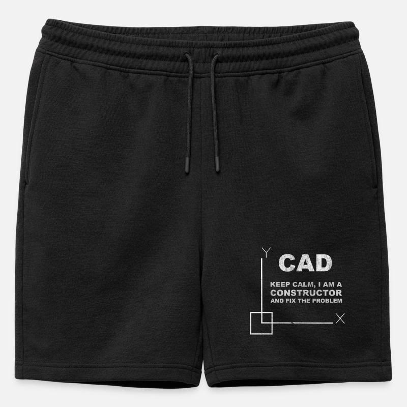 CAD Keep Calm Constructor Engineering - Männer Premium Organic Sweatshorts - Schwarz