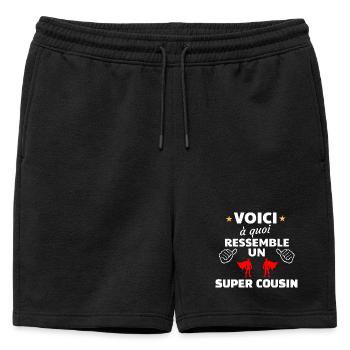 Amitié héroïque et humoristique - Short de survêtement homme premium - noir - Devant - AI Model Male 178 light (178cm)