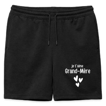 Je t'aime Grand-Mère Coeurs - Short de survêtement homme premium - noir - Devant - AI Model Male 178 light (178cm)