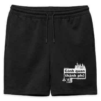 Paysage urbain - Vietnamien - prêt quand vous voulez - Short de survêtement homme premium - noir - Devant - AI Model Male 178 light (178cm)