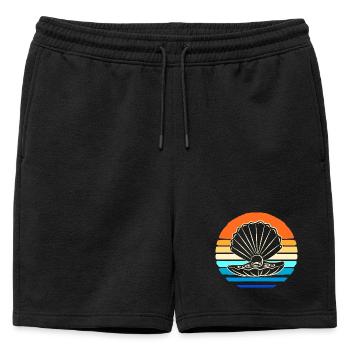 Shell collector shell - Mens' Premium Organic Sweatshorts - black - Front - AI Model Male 178 light (178cm)