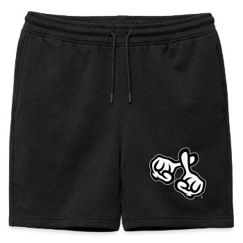 Croisez les doigts (mains / croix / religion / NEG 1C) - Short de survêtement homme premium - noir - Devant - AI Model Male 178 light (178cm)