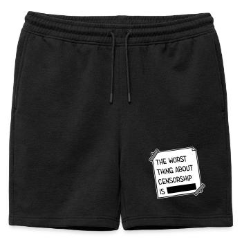Le pire dans la censure, c’est l’ironie amusante - Short de survêtement homme premium - noir - Devant - AI Model Male 178 light (178cm)