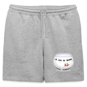 Poisson - Short de survêtement homme premium - gris chiné - Devant - AI Model Male 178 light (178cm)