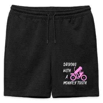 Driving with a monkey tooth - Affenzahn - Mens' Premium Organic Sweatshorts - black - Front - AI Model Male 178 light (178cm)