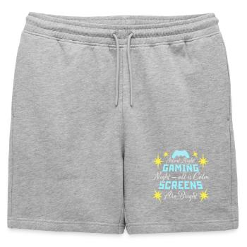 Silent Night Gaming Night All Calm Screens Bright - Männer Premium Organic Sweatshorts - Grau meliert - Vorne - AI Model Male 178 light (178cm)
