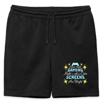 Nuit silencieuse Nuit de jeu Tous les écrans calmes Lumineux - Short de survêtement homme premium - noir - Devant - AI Model Male 178 light (178cm)