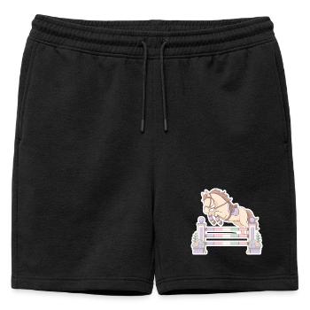 Obstacle au saut à cheval pastel - Short de survêtement homme premium - noir - Devant - AI Model Male 178 light (178cm)