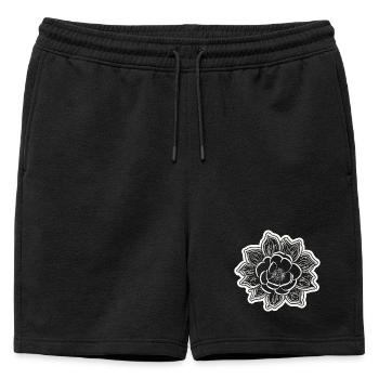 La beauté et le charme d’une fleur monochrome - Short de survêtement homme premium - noir - Devant - AI Model Male 178 light (178cm)