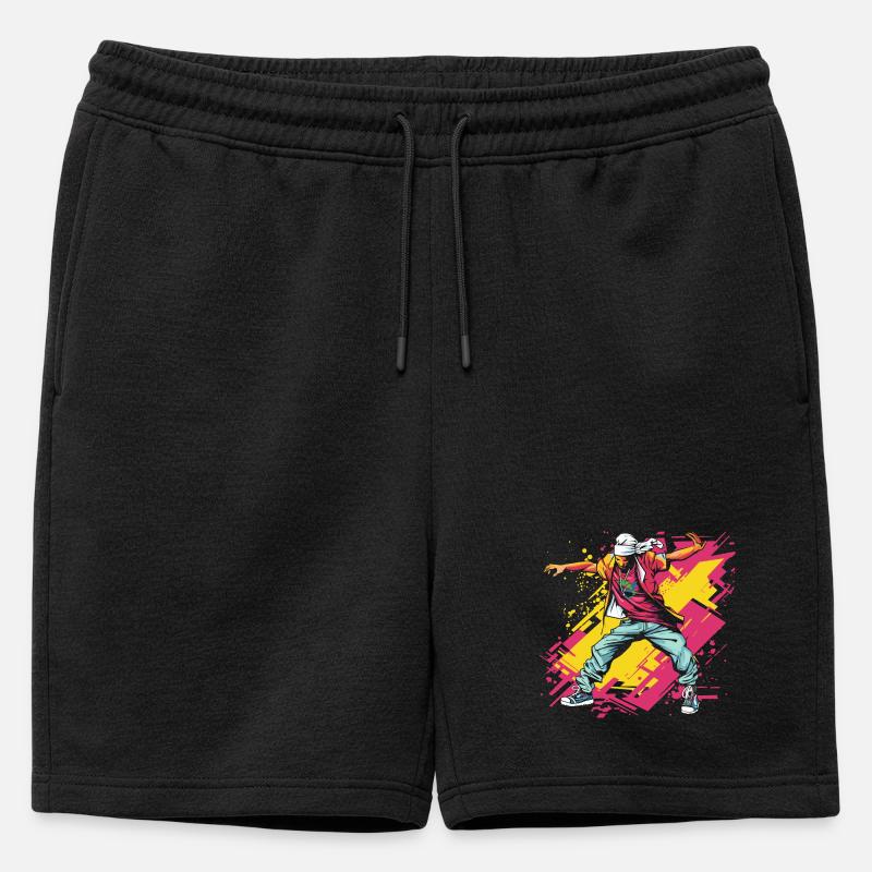 Breakdancer Graffiti - Männer Premium Organic Sweatshorts - Schwarz