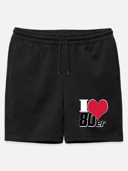 80er Party Retro Fun Shirt, 80er Motto Shirt (25) - Männer Premium Organic Sweatshorts - Schwarz