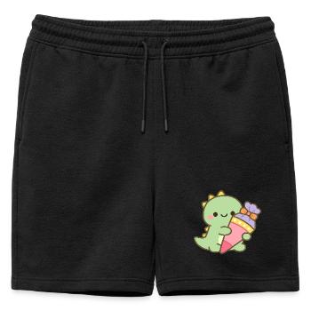 Schoolchild Dino School Enrollment Gift - Mens' Premium Organic Sweatshorts - black - Front - AI Model Male 178 light (178cm)