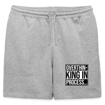 Trop réfléchir en processus Drôle de dicto sombre Logo - Short de survêtement homme premium - gris chiné - Devant - AI Model Male 178 light (178cm)