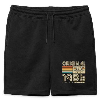 Original 1986 Vintage Vintage Birthday Retro - Mens' Premium Organic Sweatshorts - black - Front - AI Model Male 178 light (178cm)