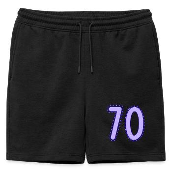 70. 70 ANS. 70e ANNIVERSAIRE. ANNIVERSAIRE 70 ANS. - Short de survêtement homme premium - noir - Devant - AI Model Male 178 light (178cm)