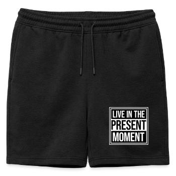 Vivre dans l’instant Pleine conscience de la présence - Short de survêtement homme premium - noir - Devant - AI Model Male 178 light (178cm)