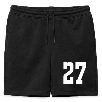Chiffres 27 Contrast Design - Short de survêtement homme premium - noir - Devant - AI Model Male 178 light (178cm)