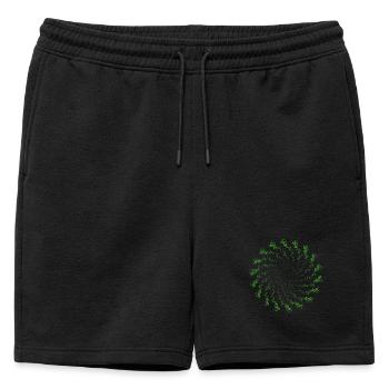 dotted shape rotated wind turbine green - Mens' Premium Organic Sweatshorts - black - Front - AI Model Male 178 light (178cm)