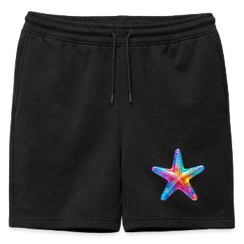 Étoile de mer - Short de survêtement homme premium - noir - Devant - AI Model Male 178 light (178cm)