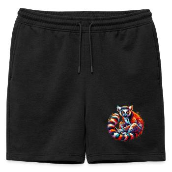 Lemur - Mens' Premium Organic Sweatshorts - black - Front - AI Model Male 178 light (178cm)
